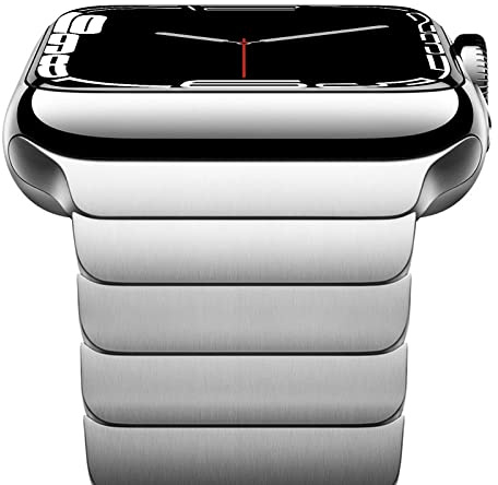 NewWays 38mm 40mm 41mm 42mm(Serie 11/10) Kompatibel mit Apple Watch Armband,Edelstahl Gliederarmband Ersatzarmbänder Geeignet für iWatch Series 11/10/9/8/7/6/5/4/3/2/1/SE,Silber