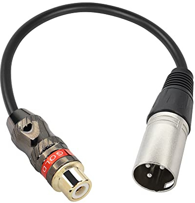 PNGKNYOCN XLR to RCA Short Cable,XLR Male to RCA Female Gender Changer Audio Cable for Amplifier Mixer Microphone（0.3M/1FT）