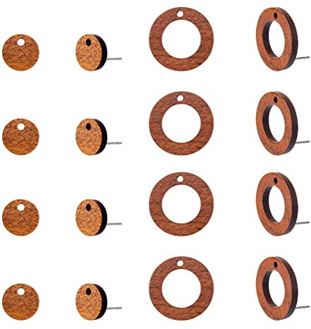 DICOSMETIC 40stück Ohrstecker Aus Walnussholz Holz Rund Ohrstecker Braun Ohrstecker Ohrstecker Ohrringe Pfosten mit Edelstahl Pin Statement Schmuckzubehör DIY Ohrring