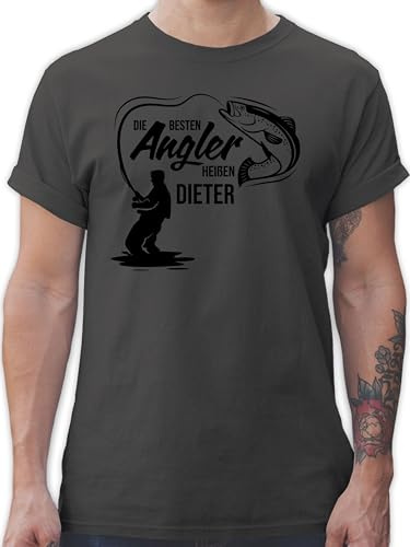 Geschenk mit Namen personalisiert by Shirtracer - T-Shirt Herren - Die besten Angler heißen Name I Geschenk Angler I Vatertagsgeschenk Angeln I Angelzubehör personalisiert I Angelgeschenkideen I