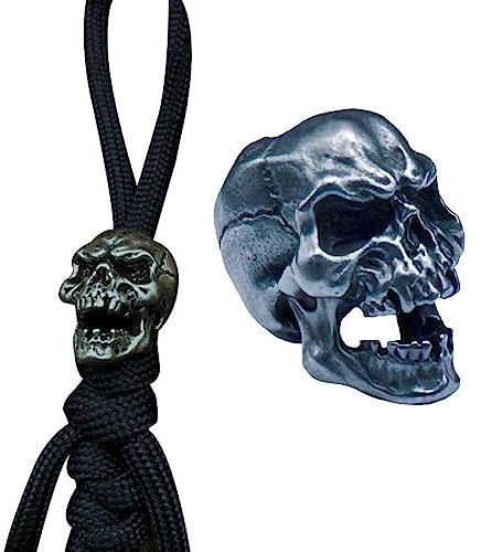 Ericetion Perle del Cranio, 2 Pezzi per Perle Paracord Incantesimi Accessori edc per Cordino a Coltello, Tiro con Cerniera, Ciondolo Portachiavi, Gioielli Fai Te