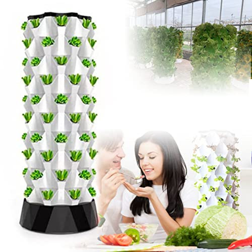 FENGSSLL Hydrokultur-Wachstumssystem-Kits, 48/64/80 Pods Garten-Hydrokultur-Wachstumssystem, Aeroponik-Wachstumsset mit Timer Aquaponik-Pflanzsystem Indoor-Gartenpflanzer,6layersof48holes