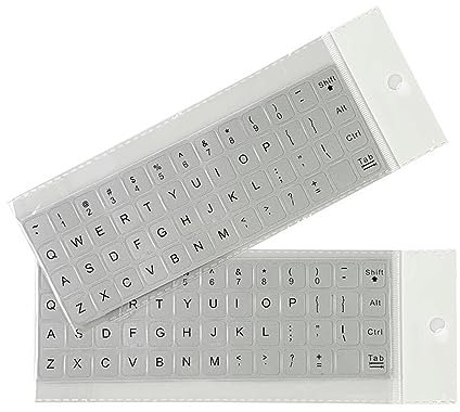 Keyboard Stickers, 2Pack Universal English Keyboard Stickers, Computer Keyboard Stickers, Silver Background with Black Lettering, Stickers for Computer Laptop Notebook Desktop…