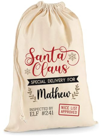 Weihnachten benutzerdefinierte Rentier-Geschenktüten, personalisierter Weihnachtssack, Weihnachtstasche mit Namen, Weihnachtstasche - Weihnachtsmann-Lieferung