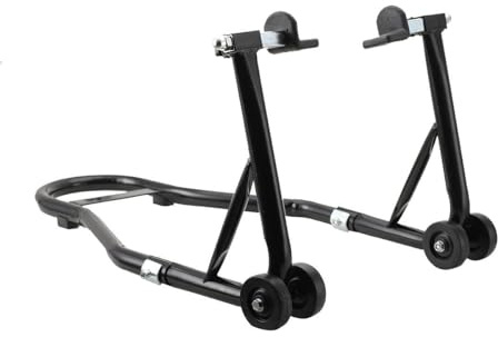 YILIKISS Motorbike Stand Lift, Adjustable Front and Rear Paddock Stand on Wheels, Heavy Duty Metal Motorcycle Lifting Stand for Workshop Garage Repair Shop