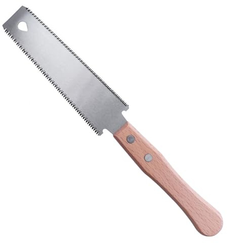 Small Japanese Hand for Fine Cutting Double Edged Flush Cut Non-Slip Wooden Handle Portable Hand for Trees
