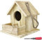 Nistkasten Vogelhaus Meisenkasten Rotkehlchen Vögel Futterhäuschen Holz Aufhängen Wetterfester DIY Birds Käfig für Meisen Kleinvögel Futterbox Hängen Nesträuberschutz Dachtraufe 12x17x17cm