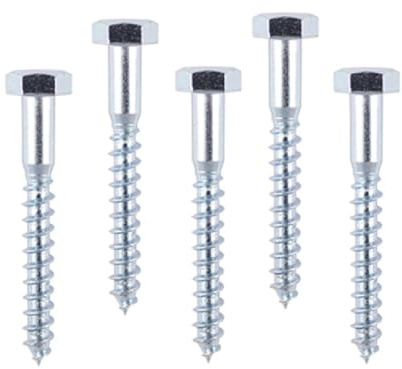 RADSO® M6 (6mm x 30mm) Zinc-Plated Hex Head Coach/Wood/Lag Screws -DIN 571- Ideal for Wood, Masonry, Brick, Concrete - Perfect for Fences, Shelves, Decking, Professional & DIY Projects- Pack of 20
