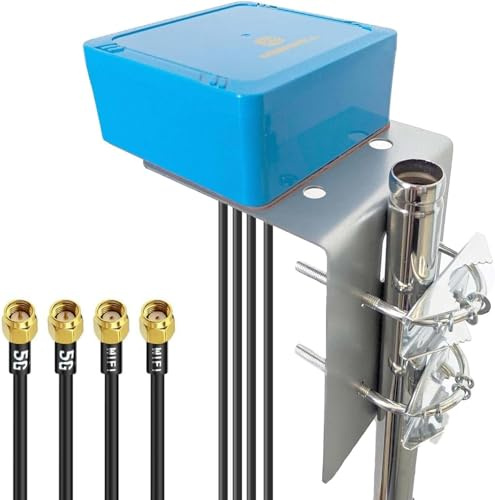Maswell 4-in1 2x2 MIMO WiFi + 2x2 MIMO antenna cellulare, 700-6000MHz 5G 4G 3G, vite impermeabile esterna e antenna di montaggio adesivo per IoT M2M
