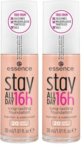 Base de Maquillaje Cremosa Essence Stay All Day 16H 20-soft nude (30 ml) (Paquete de 2)