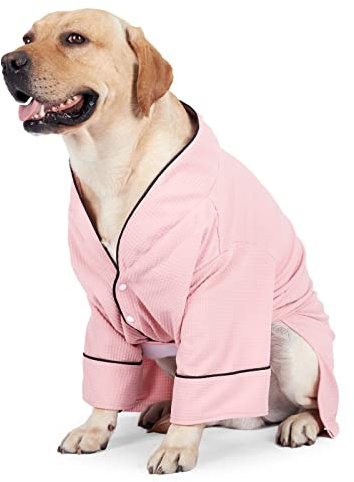 SUYUKU Hunde Trockenmantel Verstellbar Schnell Trocknend Hundemantel Nachtwäsche Große Hunde Hundebademantel Welpen Haustier Homewear für kleine mittelgroße (Rose, S)