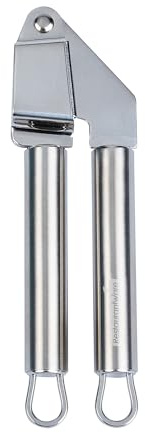 Restaurantware Stainless Steel Garlic Press - German Standard Garlic Chopper Tool, Easy to Squeeze and Clean, Dishwasher Safe - Heavy Duty Garlic Chopping Tool for