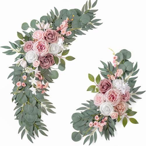 Marooma 2 Künstliche Hochzeitsbogen-Blumen für Hochzeitsschild, Hochzeits-Willkommensschilder, Blumengirlande, Künstliche Blumengirlande, Hochzeitsdekoration für (A)