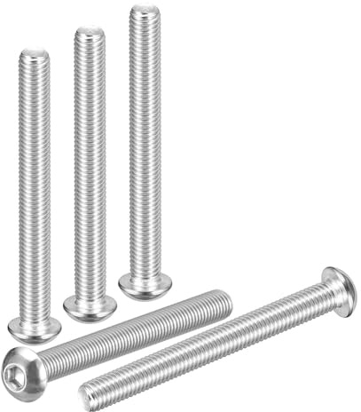 DTGN M10-1.5x100mm Linsenkopfschrauben mit Innensechskant - 8er Pack - Gut für Rennrad, Mountainbike, Auto, Motorrad - 304 Edelstahl weiß lackiert - Sechskant-Antriebsbefestigungen