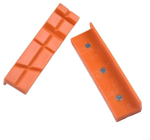 2 coperture morbide per ganasce, 10,2 cm, con cuscinetto magnetico in gomma morbida, per morsa in metallo, macchine utensili, striscia di protezione magnetica per morsa da banco (10,2 cm a forma di V)