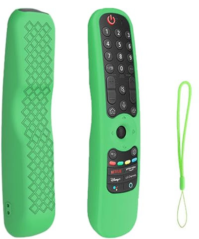IKOPFLN Funda de silicona para mando a distancia compatible con mando a distancia LG AN-MR21GA AN-MR21GC MR22GA MR22GN MR23GA MR24GA, Funda protectora para mando a distancia LG（Verde luminoso）