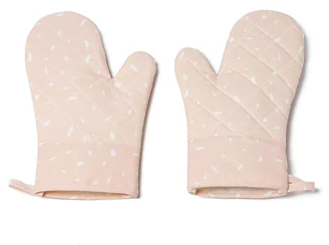 LWDXMYKW maniques Cuisine 2pcs Micro-Ondes Gant Houshold Non Glissement du Four en Coton Gants De Cuisson des Potholdeurs Résistants À La Chaleur-Rose