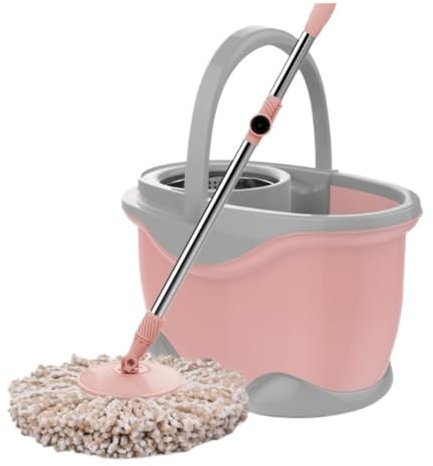 SHCHNA Spazzolone per Pavimenti Sostituzione della Testina di Pulizia Mocio Strizzare Mocio Rotante Mocio Rotante Mocio Domestico Panno Rotante Mocio Pavimenti Mocio Mop(Pink)