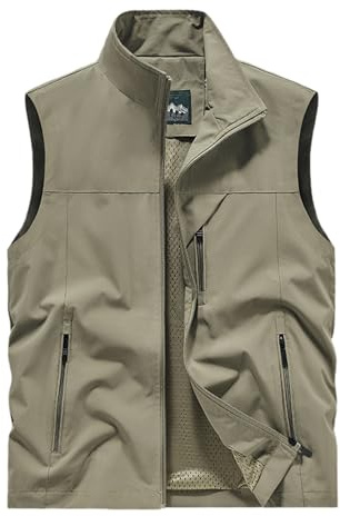 RUMAOZIA Gilet sportivo estivo da uomo, leggero, da pesca, per attività all'aria aperta, multifunzione, traspirante, per campeggio, fotografia, senza maniche