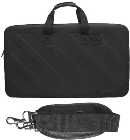 RiToEasysports Caso de Almacenamiento del Controlador DJ, Estuche de Viaje de Mezclador de 2 Canales con 360 ° Cushioning Foam para DJ Profesional, Viajes, Concursos y Clubes