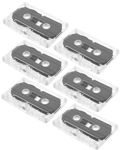 6 Cassette Vuote Registrabili 60 Minuti Compatibili Registratori Facili Usare Trasparente per Registrazione Audio