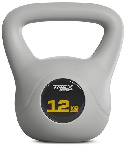 TREX SPORT Kettlebell 12kg TX-012CKB | 6kg, 8kg, 10kg, 16kg, 20kg Kugelhantel & Kugelgewichte für Ganzkörper-Workout | rutschfester Griff, bodenschonend