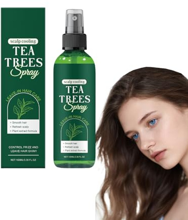 Tea Tree Oil Leave-in Balsamo Spray con Aloe Vera- Cura lenitiva del cuoio capelluto per l'aspetto secco e squamoso, districante idratante per tutti i tipi di capelli, uomini e donne (1 bottiglia)