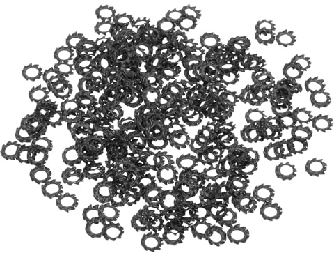 QUARKZMAN 300Pcs Rondelles Frein À Dents Externes, Rondelles Frein Crantées En Acier Carbone M3 Pour Boulons Vis Équipements Mécaniques Fixations, Noir