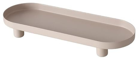 Boltze Tablett Manon Beige L28cm aus Metall Ovale Form