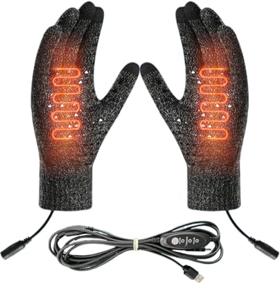 Arrovarp Guantes de calefacción eléctrica, guantes térmicos de invierno con pantalla táctil, 3 modos, ropa deportiva cálida, ropa de ciclismo para clima frío, hombres, mujeres, adultos, adolescentes y