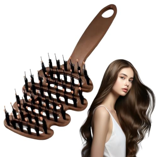 Cepillo Redondo Voluminizante con Cerdas de Jabalí, Cepillo para Rizos para Volumen y Suavidad, para Mujeres y Hombres