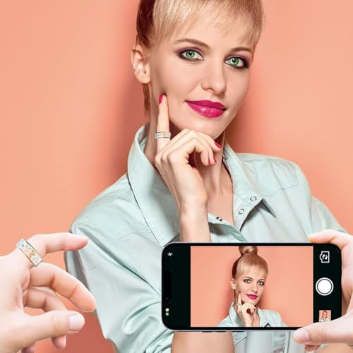 Asixxsix Smart Ring, IP68 Wasserdichter Fitness-Tracker mit Schlafüberwachung, Schrittzählung, Magnetischer Aufladung, Fernfotofunktion, (7 ID: 17,3 mm/0,68 Zoll, Umfang: 54,3 mm/2,14 Zoll)