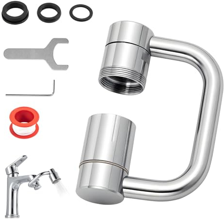 Prolunga per Rubinetto Prolunga Rubinetto Bagno Doccia Girevole Multifunzione Con Rotazione Di 1440° Con Accessori Di Installazione E Due Modalità Di Getto Per Bagno E Cucina