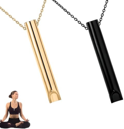 ZZHBOO 2 Unidades Collar de Acero Inoxidable, Herramienta de Respiración Mindfulness para Aliviar el Estrés, Accesorio de Relajación para Meditación