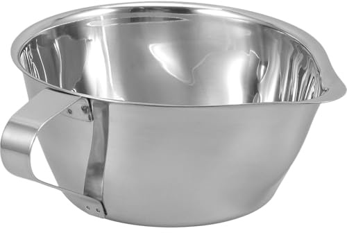 HOMSFOU Edelstahl Fettabscheider Schüssel 500ml mit Griff zum Trennen von Öl und Fett in Küche Multifunktionaler Ölfilter für Soße und Suppen Beim Kochen