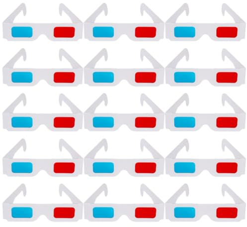 Occhiali 3d Anaglifici in Carta, 40 Pezzi per Film e Giochi | Lenti Rosse e Blu, Uso per Riviste e Foto Tridimensionali, Formato Leggero, Festa e Vacanze