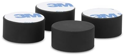 Dynavox Silikon-Elastomer Dämpfer EDZ-20 4er-Set, Universal Absorber für HiFi Geräte, Lautsprecher, Verstärker, Subwoofer,Server, PC und Plattenspieler, Antivibrations-Füße, 3M-Klebefläche, schwarz