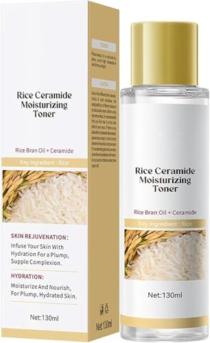 Tónico Hidratante de Ceramida de Arroz, Reparador de la Barrera y Tónico Facial de Hidratación Profunda, Refrescante, Unifica el Tono, Cuidado Equilibrante de la Piel, Para Mujeres y Hombres