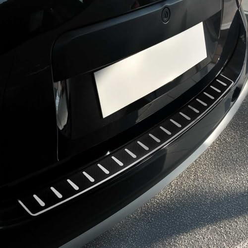 OMAC Ladekantenschutz für Dacia Duster 2010-2017 Edelstahl Carbon foliert | Stoßstangenschutz, fahrzeugspezifische Passform