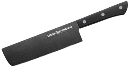 SAMURA Shadow Nakiri - Gemüsemesser 6.7/170 mm. Härte 59 HRC AUS-8 (Japan) mit Antihaftbeschichtung Black Fuso