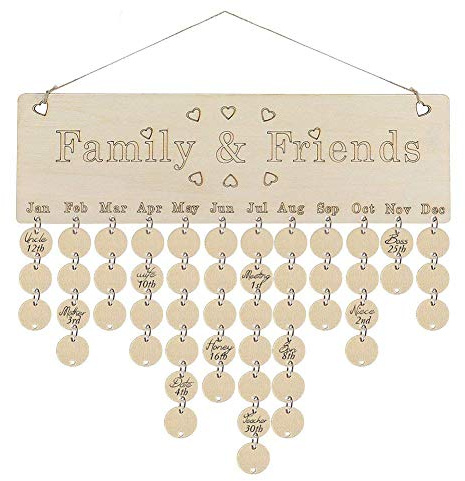 Anniversaire Famille Calendrier Tenture Rappel Anniversaire avec Pendentif Ronde décoration de la Maison