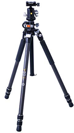 Vanguard VEO3+ 263CB – Trépied macrostatique & Monopode en Carbone – Compatible Multi-montages – avec rotule Adaptateur, Pointes & Sac pour trépieds