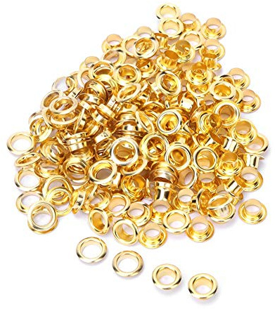 HEEPDD 100Pcs Oeillets Oeillets en Laiton Massif Antique, Oeillets Métal Réparation D'œillets avec Joint Kit 6 MM pour Rideaux Toile Tente Bâche Couvercle Remor