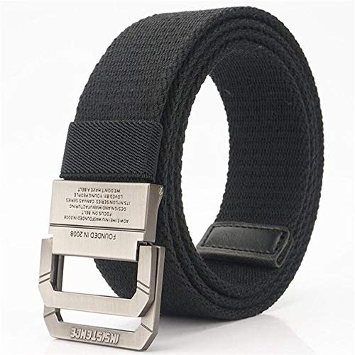 WOAIXI Leinwandgürtel,Mode Männer Frauen Mode Jeans Gürtel Nähen Farbe Canvas Web Gürtel Doppelring Legierung Schnalle Casual Gurtband Bund Unisex Vintage Tactical Belt, B, 110 cm