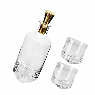 luckxuan Wein Dekanter Modernes und einfaches Dekantierlicht Luxus Modell Raumdekoration Kreativer Kippkreuzung Kristall Whisky Rotwein Dekantierbecher Set Dekantierer (Size : A)