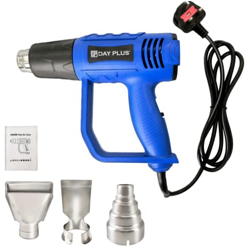 2000W Hot Air Gun Kit with 3 Nozzles, 2 Heat Settings: 300°C & 600°C,2 Air Flow : 300L /min or 500L/min, for DIY, Shrinking PVC, Stripping Paint and Home Improvement