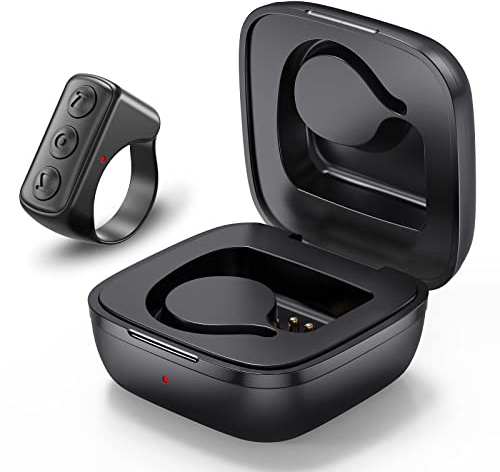 TIK Tok Télécommande pour Le défilement des vidéos, Tourne-Page Tiktok Anneau de défilement Compatible avec iOS Android pour iPhone iPad avec Connexion Bluetooth(Noir)