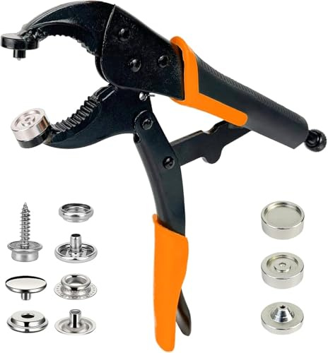 Schnappwerkzeug für Bootsabdeckungen, robustes Schnappverschluss-Werkzeug, Schnappbefestigungswerkzeug, 15 mm, Metall-Druckknöpfe, Reparatur-Bootsabdeckungen (Orange)