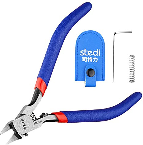 stedi 12,7 cm Modell-Zange, mit ultradünnem einschneidigem und Klingenkoffer, Kunststoff-Modellwerkzeuge für Gundam, Reparaturen von Kunststoffmodellen und Befestigungen, Blau