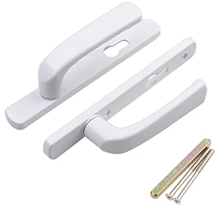 UPVC Türgriff-Set, 1 Set 210 mm Griffe Ersatz-Set mit passenden Teilen – Weiß, 85 mm PZ (Mitte)